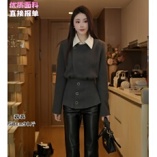 批发磊磊云淡风轻收腰外套 假两件时尚外套#