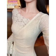 凌茜恣禾恋空国风新中式紫杏色蕾丝裙温婉优雅修身显瘦气质裙子