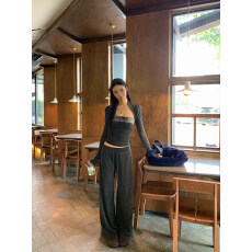 批发人棉磨毛秋季套<b class='q'>装</b>女2025超火韩系<b class='q'>气质</b>ootd穿搭一整套巨好看两件套