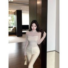 批发260克人棉辣妹性感网纱透视上衣<b class='q'>女</b>秋季假两件长袖t恤半高领<b class='q'>打底衫</b>