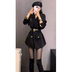 批发高级感黑色小香风外套女2025新款秋季精致法式气质收腰中长款西装