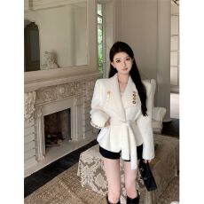 批发法式小香风毛绒西装外套女冬季2025年新款高级感气质夹棉加厚<b class='q'>西服</b>