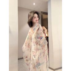 批发氛围感优雅宽松印花雪纺开衫女秋季气质百搭<b class='q'>蕾丝</b>吊带连衣裙两件套