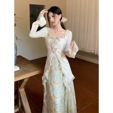 批发新中式连衣裙<b class='q'>女</b>长裙套装高级感今年流行春秋<b class='q'>新款</b>清冷禅意国风<b class='q'>女</b>装