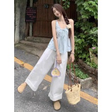 批发夏装穿搭一整套2026超火不撞款百搭时尚无袖吊带衬衫