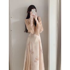 批发玥珑纱2026新中式国风裙子清冷禅意套装古风侘寂裙茶服旗袍连衣裙