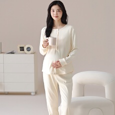 批发2025秋冬新款德绒月子服孕妇产后哺乳套头带胸垫睡衣保暖家居服
