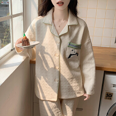 批发冬季空气棉夹层加厚睡衣2025新款开胸套保暖家居服可外穿