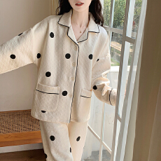 批发冬季空气棉夹层加厚睡衣2025新款开胸套保暖家居服可外穿