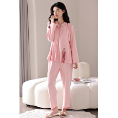 XLS2025秋冬纯棉双面月子服孕妇产后哺乳开胸睡衣家居服