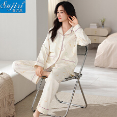 XLS2025秋冬纯棉双面月子服孕妇产后哺乳开胸睡衣家居服