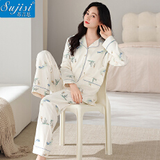XLS2025秋冬纯棉双面月子服孕妇产后哺乳开胸睡衣家居服