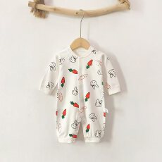 批发婴儿连体衣春秋款纯棉宝宝长袖无骨哈衣爬服家居服新生儿睡衣