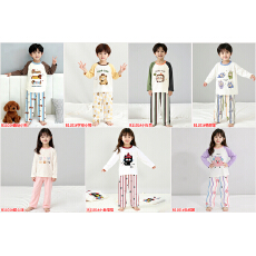 批发儿童春秋款纯棉圆领男女童卡通家居服中大童<b class='q'>夏</b>季卡通空调服