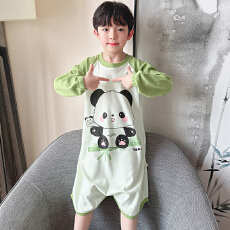 批发可爱卡通长袖防踢<b class='q'>睡裙</b><b class='q'>纯棉</b>春秋白雪公主儿童连体睡衣宝宝家居服睡
