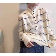 批发半高领长毛<b class='q'>欧根纱</b>套头针织衫[1881]