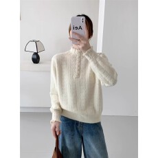 批发半高领长毛<b class='q'>欧根纱</b>套头针织衫[1881]