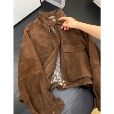 批发超好看的麂皮绒外套女2025<b class='q'>秋</b>新款早<b class='q'>秋</b>冷淡系独特穿搭夹克初<b class='q'>秋</b>韩系