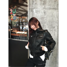 批发美式复古黑色酷飒风皮衣女外套春秋短款高级洋气修身机车夹克上衣
