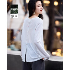 批发【呼吸感莱赛尔】春季优雅风圆领系带后背扣显瘦藏肉t恤女高级感