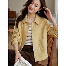 批发熙世界2025秋冬新款工装风麂皮绒外套女小个子<b class='q'>短款</b>夹克上衣潮ins