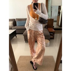 批发美式<b class='q'>大码</b>设计感定染豹纹印花休闲裤子女辣妹宽松bf慵懒风拖地<b class='q'>长裤</b>