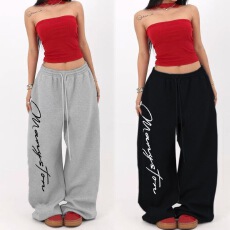 批发美式<b class='q'>嘻哈</b>跳舞<b class='q'>裤</b>子女hiphop爵士街舞<b class='q'>裤</b>高腰宽松垂感阔腿休闲运动<b class='q'>裤</b>