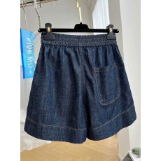 批发欧货高端<b class='q'>松紧</b>腰休闲牛仔短裤女夏季薄款宽松高腰A字阔腿裤热裤潮