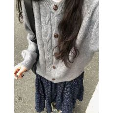 批发设计感麻花毛衣开衫外套<b class='q'>女</b><b class='q'>大</b><b class='q'>童</b>2026年秋季小个子韩版宽松百搭上衣