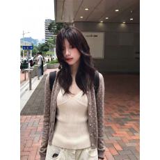 批发韩系复古波点长袖纽扣针织开衫上衣时尚流行显瘦秋冬季毛衣<b class='q'>外套女</b>