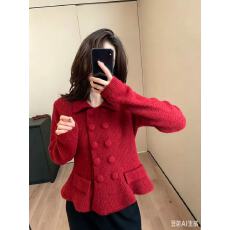 批发法式秋冬新款双排扣毛衣外套女2026新款加厚翻领针织<b class='q'>开衫</b>显瘦上衣