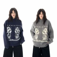 批发费尔岛慵懒宽松加厚<b class='q'>开衫</b>毛衣外套男女复古休闲宽松冬季情侣针织衫