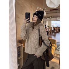 批发美式复古宽松毛领可拆卸拉链毛衣外套女秋冬保暖休闲高街上衣