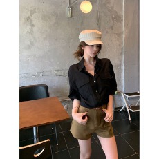 批发高级感复古宽松长袖衬衫<b class='q'>西装</b>阔腿短裤女2026夏季新款时尚套装