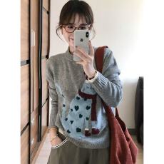 批发早秋氛围感巨好看的韩系<b class='q'>可爱</b>猫咪套头内搭毛衣针织衫女毛衣