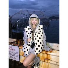 批发美式复古坎肩波点羊羔绒无袖棉<b class='q'>马甲</b><b class='q'>男</b>女秋冬新款休闲百搭保暖外套