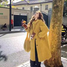 批发冬季羊羔毛保暖外套美式辣妹<b class='q'>街头</b>多巴胺百搭慵懒宽松连帽长款上衣