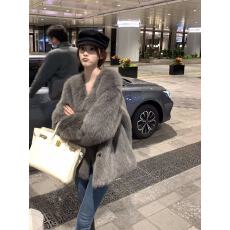 批发梵夏未来<b class='q'>秋</b>冬季新款环保狐狸毛皮草外套女百搭名媛高级感大衣显瘦