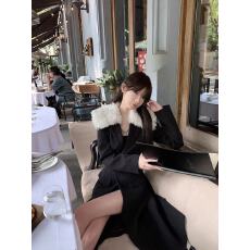 批发黑色大衣女冬季加厚高级感<b class='q'>中长款</b>百搭气质今年流行超好看毛呢外套