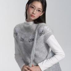 批发25大码胖mm费尔岛<b class='q'>针织</b>衫灰色叠穿<b class='q'>短袖</b>毛衣废土风多巴胺甜酷设计感