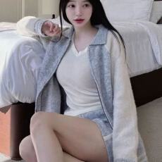 批发秋冬装搭配一整套今年流行漂亮粉色针织毛衣短裤韩系遮肚两件<b class='q'>套装</b>