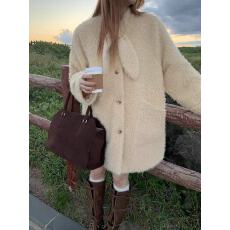 批发2025新款秋冬季韩系甜美糕糕毛<b class='q'>大</b>衣<b class='q'>女</b>款独特超好看中长款毛毛外套