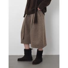 批发挺括有型大码<b class='q'>七分</b>花苞裤2025秋季新款设计感高腰A字阔腿裤短裤女