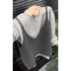 批发慵懒风韩系重工钉珠针织背心<b class='q'>打底衫</b>两件套女2025秋季新款时尚毛衣