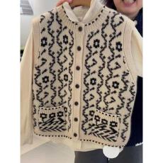 批发春季新款设计感复古针织马甲<b class='q'>通勤</b>风气质宽松显瘦百搭软糯毛衣外套