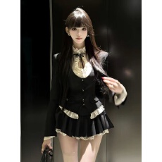 批发法式气质纯欲千金穿搭小众<b class='q'>外套</b><b class='q'>衬衫</b>上衣蓬蓬裙秋季新款女装三件套