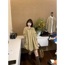 批发2025年秋冬季新款韩版时尚百搭宽松显瘦娃娃领大版风衣女