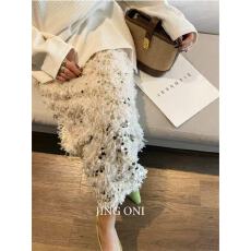 批发小个子超仙温柔半身裙高腰时尚洋气遮肉显瘦2025新款直筒开叉裙子