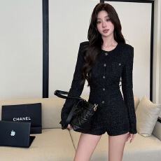 批发叛逆富家千金法式复古小香风一体式<b class='q'>连衣</b><b class='q'>裤</b>女高级感弹力修身连体<b class='q'>裤</b>