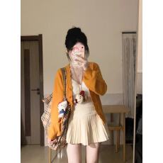 批发套装女2025春季新款高级感V领针织开衫<b class='q'>蕾丝</b>吊带背心高腰显瘦短裙